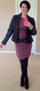 Retro tunic with leather blazer
