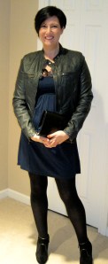 Silk flower tunic, Johnnie B jacket and YSL clutch