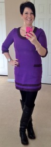 Boden colourblock tunic, Frye Jane Tall boots