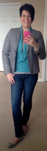 Boden aqua wrap jumper, JCrew jacket Boden aqua wrap jumper, JCrew jacket