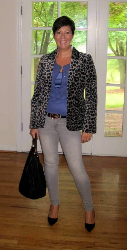Boden jacket and top, YSL Roady bag