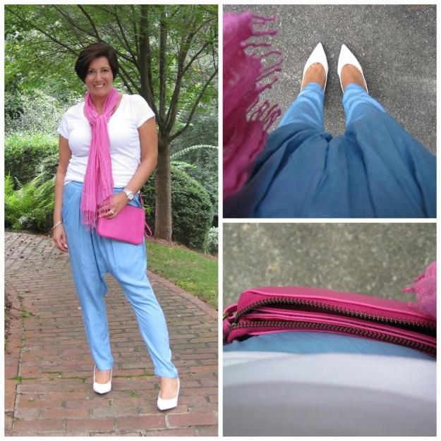 Blue Zara harem trousers