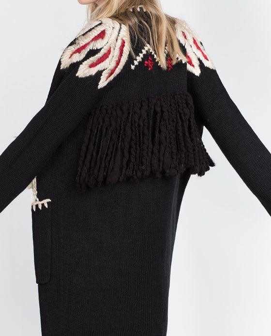 embroiderd zara cardigan