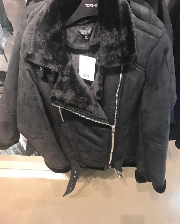 TopShop faux suede shearling jacket