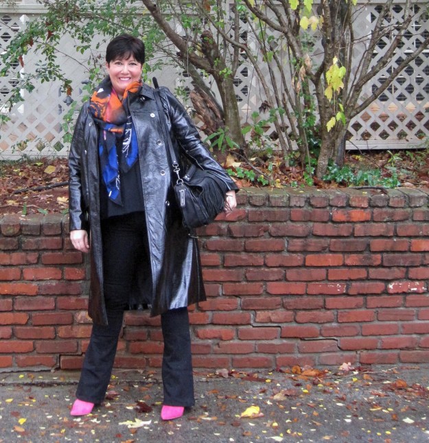 Marks and Spencer Briggate trench and pink Sam Edelman boots