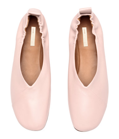 H&M pink leather ballet flats