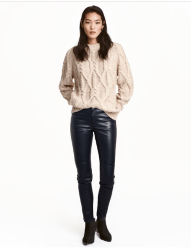 H&M imitation leather trousers