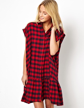 Extreme swing dress in check
