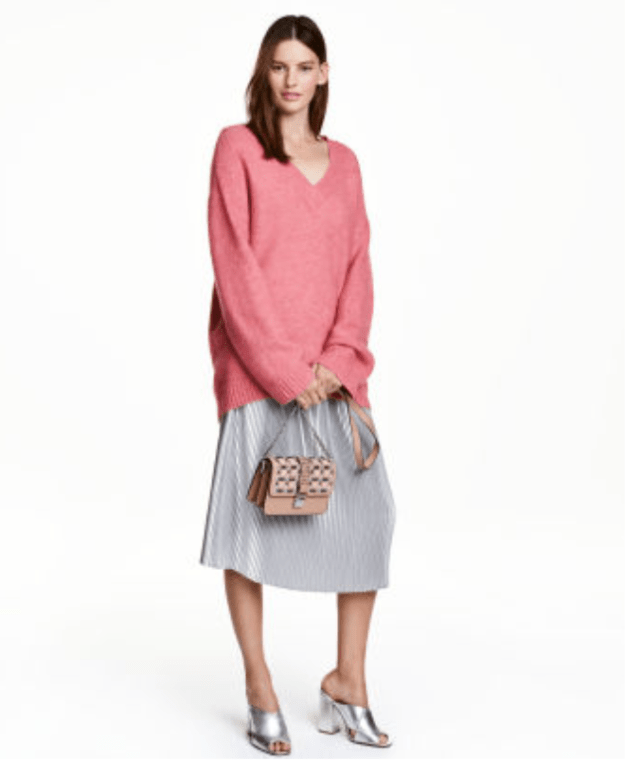 H&M silver pleated skirt