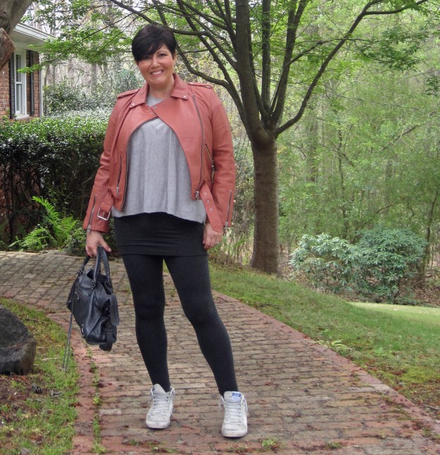 Allsaints leather jacket and leggings