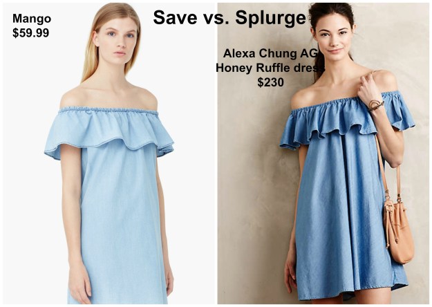 ruffle dress save vs splurge Collage