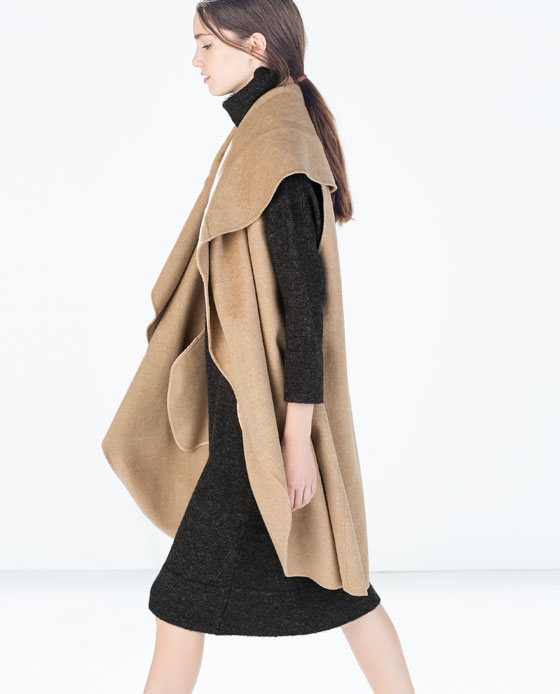 zara sleevelss coat