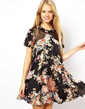 Oriental print dress