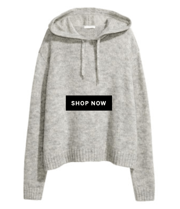 Grey knitted hoody