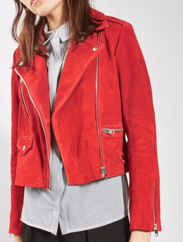 TopShop red suede jacket